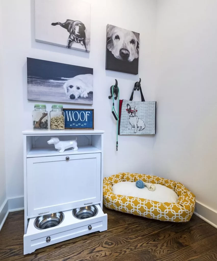 dog room with food storage