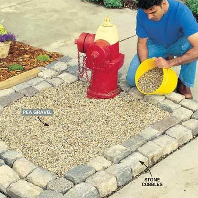 outdoor dog potty area with gravel