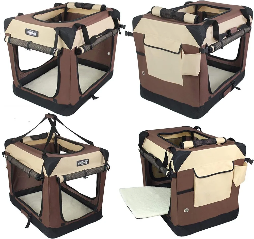 EliteField 3-Door Folding Soft Dog Crate